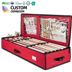 Heavy Duty Oxford Wrapping Paper Storage Bag Christmas Gift Wrap Organizer Bulk OEM ODM Supply