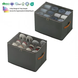 OEM Foldable Space-saving Storage Container Closet Oxford Fabric Shoe Storage Bins Shoe Organizer Box With Clear Cover