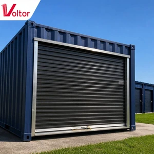No Welding Pre-Framed Galvanized Steel Roll Up Door For Shipping Container 20ft 40ft Manual Retrofit Self Storage Security