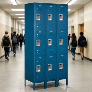 STORION 3 Tier Steel Locker With Electronic Lock-Assembled Customizable Color & Size Heavy Duty Storage For Gym School & Office