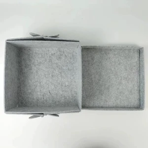 Multi-functional Folding Custom Good Price Large Felt Makeup Organizer Cosmetic Storage Box with Lid