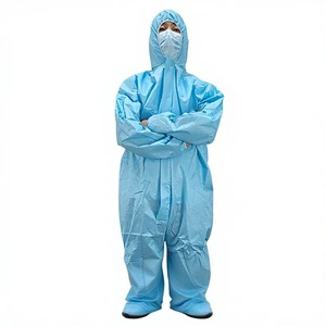 Disposable Waterproof Dust-proof Non-woven Spray-painted Isolation Protective Clothing Complete Set Hooded Work Clothes for Pig