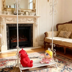 Fashion Light Luxury Iron Standing Coat Rack Modern Simple Household Storage Floor-Standing for Bathroom and Living Room