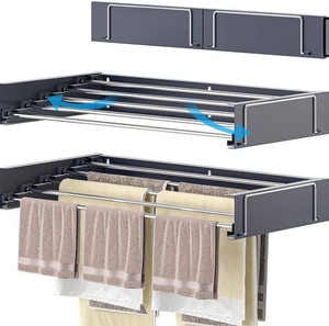 Hot Sale Heavy-Duty Metal Foldable Hook Creative Home Solution Wall-Mounted Bathroom Towel Clothes Drying Rack Storage