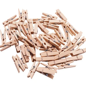 Hot Sale Natural Wood Color Clothes Pin Wooden Mini Clothespins