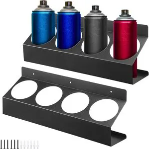 Wall Mounted 4 Spray Paint Can Organizer Holder Rack