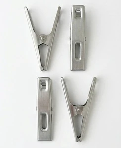 5cm Snag-Free Rolled Edge Stainless Steel Flat Clips For Delicate Fabric Protection Non-magnetic Spring Laundry Pegs Wholesale