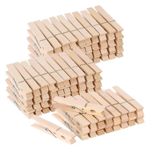 Custom Natural Wooden Clips Clothes Pegs Mini Clothespins with Spring for Hanging Clothes and Wall Hanging Modern Design DIY