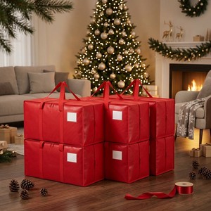 Custom Christmas Storage Bags with Handles, Heavy Duty Large Reusable Moving Bags for Holiday Decorations and Bulk Packing