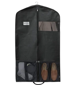 Home Storage Non-Woven Clothes Dust Jacket Tote Style Cover Protector Zipper Closure for Garment Suit Dress Coat Travel Jacket