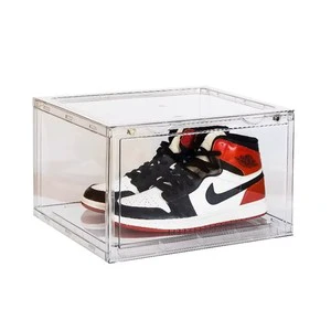 Stackable Shoe Storage Box Clear Plastic Transparent Shoe Boxe for Closet Space Foldable Shoe Rack Sneaker Container Bin Holder