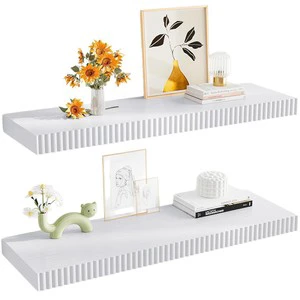 Wave-patterned Wall Floating Home Storage Rack