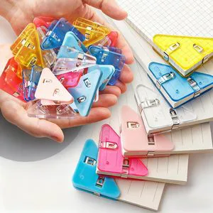 Transparent Triangular Corner Paper Clips, Multi-Color Plastic File Clips For Books & Documents Prevent Page Curling