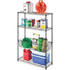 4 Layers Wire Basket Black Storage Center