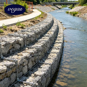 Galvanized Gabions Hot-Dip Galvanized Steel Wire Gabion Mesh Box with Plain Weave Wire Cloth for River Management