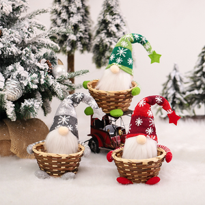 Christmas Gift Storage Basket Reusable Cloth Packaging Container Christmas Holiday Supplies Home Table Christmas Decoration