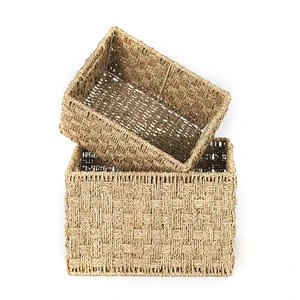 Set of 2 Multifunction High-quality Basket Wire for Storage Rattan Woven Storage Basket