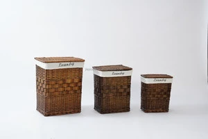 JY Wicker Woven Storage Baskets Storage Basket Woven Baskets for Storage for Living Room Laundry Basket Washing Basket
