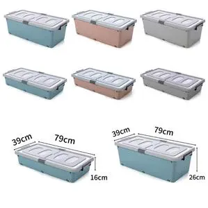 Wholesale Foldable Plastic Storage Bags Under Bed Organizer on Wheels with 35L Capacity for Closet Wardrobe Clothing Bedroom