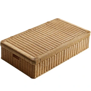 Eco-Friendly Modern Plastic Rattan-Style Under-Bed Storage Box with Low-Profile Flat Drawers for Home Use