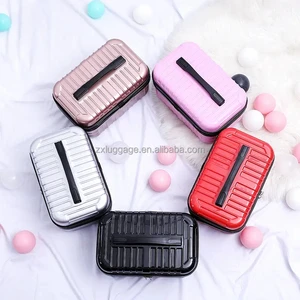 Customized Makeup Suitcases 14 Inch Colorful Waterproof ABS PC Hard Shell Beauty Makeup Cosmetics Case Travel Suitcase