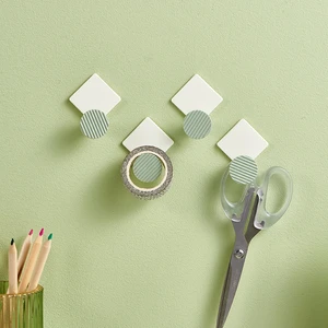 MONR Detachable Adhesive Hooks Plastic Wall-Mounted Hanging Hooks for Bathroom Kitchen Clothing & Jewelry Storage Novelty Design