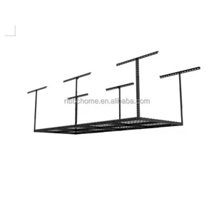 Heavy Duty Metal Carbon Steel Wire Mesh Garage Ceiling Shelf Single Tier Storage Rack 600LBS Multifunctional Organization
