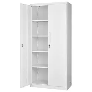 68.9 Lockable Steel Garage Cabinet 5 Tiers Metal Storage with 4 Adjustable Shelves 2 Magnetic Doors 2 Keys for Tool Storage