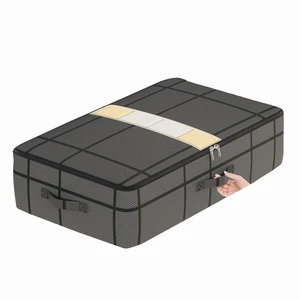 Custom Clear Underbed Waterproof Foldable Storage Bag Sewing Design Single Tier Large Capacity Eco-Friendly Clothes Wardrobe