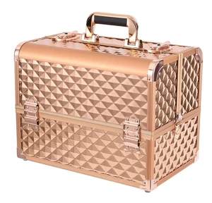 Wholesale Beauty Cosmetic Case Aluminum Professional Makeup Storage Organizer Box Large Portable Cosmetic Case