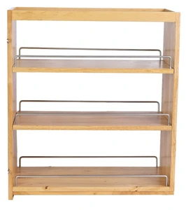 Wooden Pull-Out Storage Organizer Shelves for Kitchen Cabinet Custom Design, OEM/ODM Service, Vietnam Factory, Budget Friendly