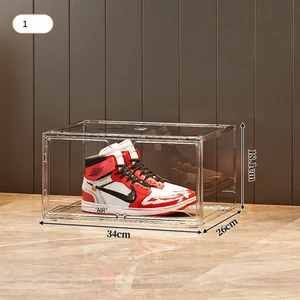 Side-opening Thickened Transparent PVC Injection Molding Plastic Shoe Storage Box Space-saving Folding Cabinet No Logo Design