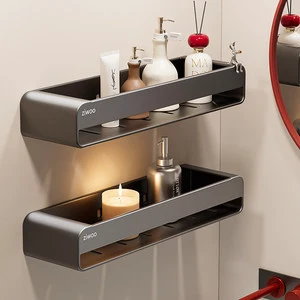 Bathroom Storage Rack, No-Drill Wall-Mounted Shelf For Bathroom And Washstand