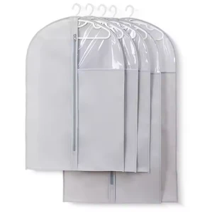 Wholesale Custom Logo Non-Woven Hanging Garment Bag Dust Cover for Suit Storage-Plastic Fabric Cotton Oxford Material