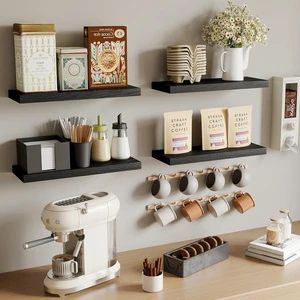 Cross-border Floating Screw Embedded Rectangular Wall-Mounted 1-Tier Multi-Purpose Shelves Storage Racks for Bathroom Living