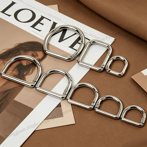 D Ring Spring Hooks Keyring Clip Buckles Clasp Clamps Keychain For Belt Backpack Handbag Purse Strap Semicircle Spring Keychains