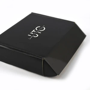 Custom Wholesale Black Color Folding Corrugated Cardboard Shipping Mailer Packing Boxes Paper Gift Gift Packaging Box