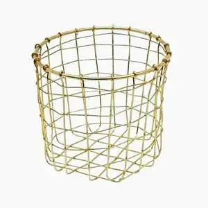 Wrought Iron Basket, Wire Laundry Basket, Metal Kitchen Basket, Handmade Basket