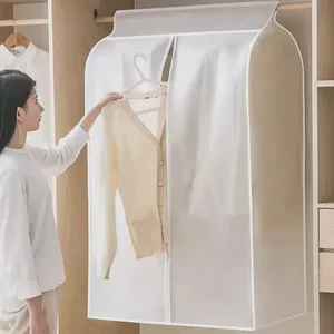 Clothing Dust Cover Transparent Dress Clothes Garment Dust Cover Hanging Organizer Waterproof Dustproof Clothes Wardrobe Storage