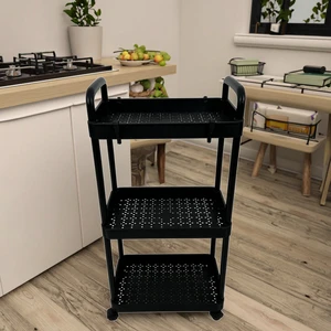 Dining Furniture Sturdy Movable Utility Cart Durable Multipurpose Narrow Shelving Unit Storage Shelf With Wheels For Kitchen