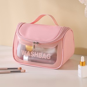 Wholesale Transparent Toilet Storage Bag PVC Nylon Simple Light Luxury Waterproof Cosmetic Bag for Household Travel