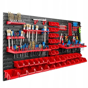 Wall Mounted Plastic Storage Bins Pegboard Garage Tool Organizer and Tool Holders Tool Board 156x78 cm Wall Garage Bookcase