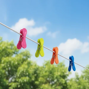 Decorative Multifunction Plastic Clothespins With Iron Clips For Living Room And Bathroom Drying Household Use