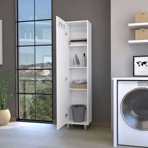 Molekeede Four-Shelf Storage Cabinet White Finish for Cabinet Organizers