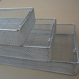 Laboratory & Medical 316L 316 304 Stainless Steel Woven Mesh Basket Tray With Lid