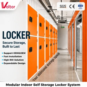 Modular Self Storage Locker Steel Cabinet With Lock Galvanized Metal Storage Unit For Commercial Warehouse Storage Solution
