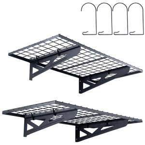 JH-Mech 2 X 4 Ft Heavy Duty Tool Storage Garage Shelves Heavy Duty Garage Wall Shelf Wall Mount Storage Shelf For Garage
