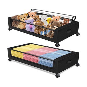 High Quality Fabric Shoes Clothes Organizer Underbed Storage Containers Rolling Drawers Under Bed Storage With Wheels