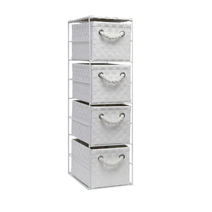 PP Strap Woven Storage Basket Multiple Color Optional Office Home Four-layer PP Woven Drawer Storage Basket