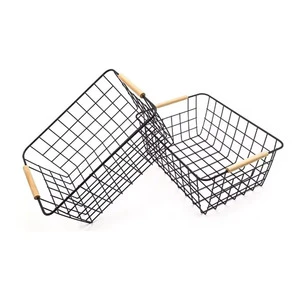 Metal Wire Basket-Kitchen & Bathroom Storage Single Tier Multifunctional